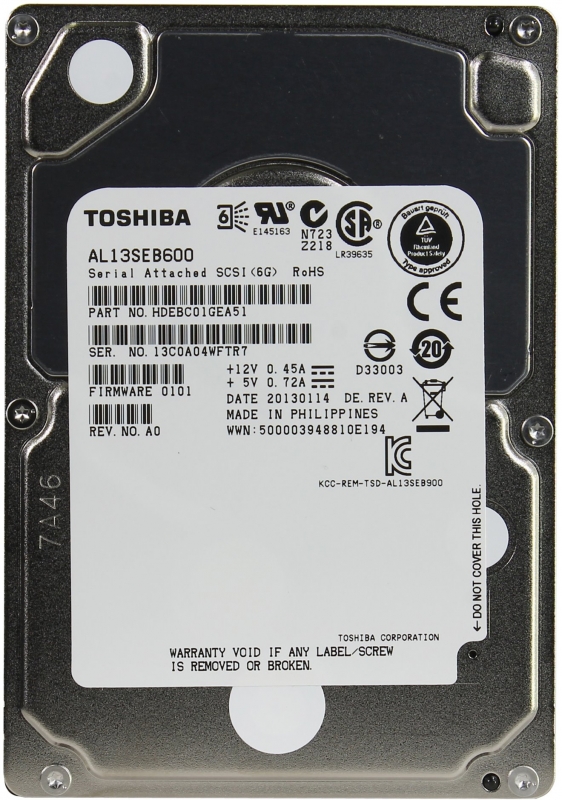 

Жесткий диск HDD Toshiba SAS 600Gb (AL13SEB600)