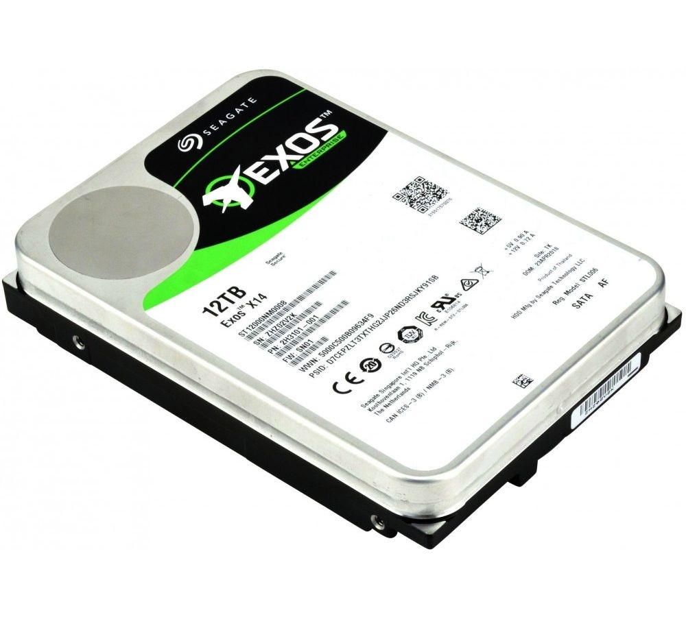 Жесткий диск Seagate Exos 12Tb (ST12000NM0008) жесткий диск seagate exos x16 512e 12tb st12000nm001g