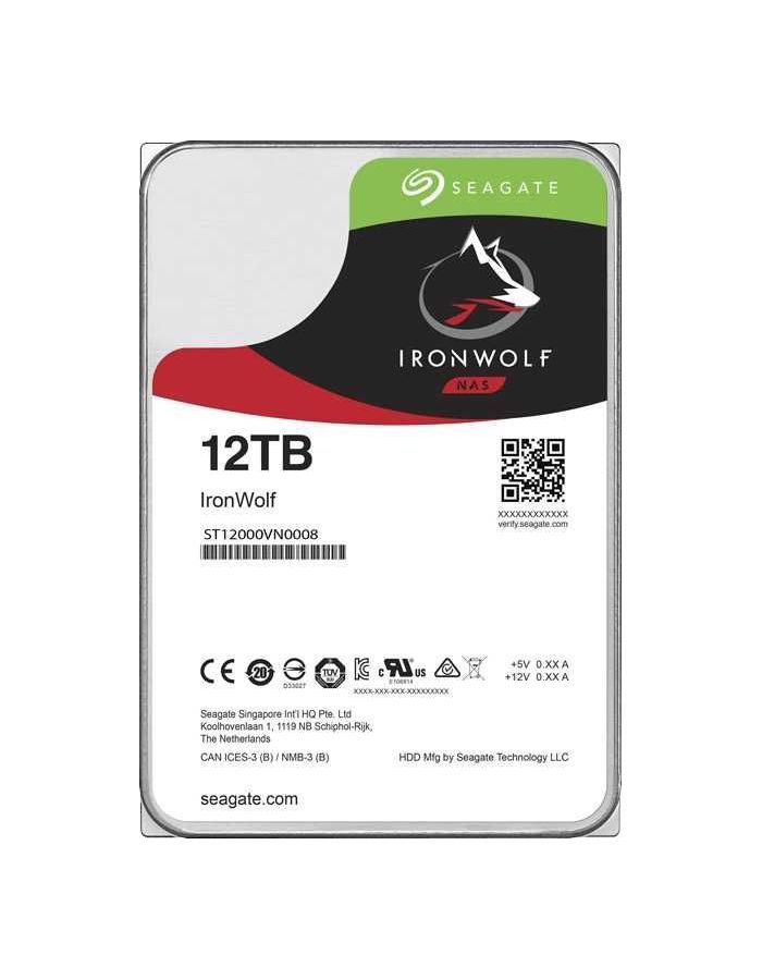Жесткий диск Seagate HDD 12Tb IronWolf ST12000VN0008 жесткий диск hdd seagate 12tb ironwolf pro