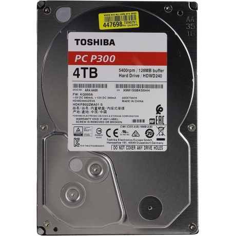 Жесткий диск Toshiba P300 4Tb (HDWD240UZSVA/HDKPB02ZMA01S) - фото 2