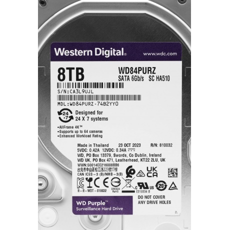 Жесткий диск Western Digital Surveillance 8 TB WD84PURZ - фото 6