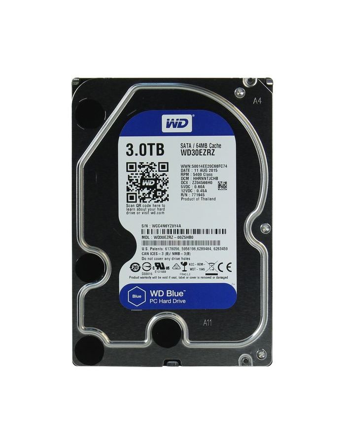 Жесткий диск HDD Western Digital Blue 3Tb (WD30EZAZ) жесткий диск western digital wd30ezaz 3 tb