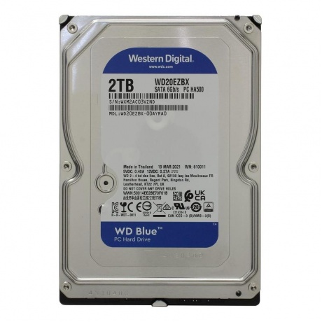 Жесткий диск HDD Western Digital Blue 2Tb (WD20EZBX) - фото 2