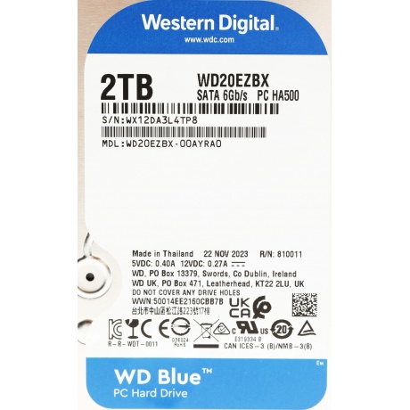 Жесткий диск HDD Western Digital Blue 2Tb (WD20EZBX) - фото 8