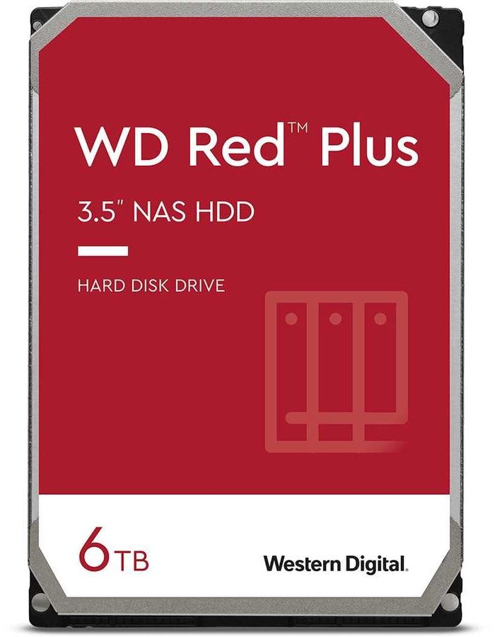 Жесткий диск HDD Western Digital WD Red Plus 6Tb (WD60EFZX) жесткий диск wd red plus 12 tb wd120efbx
