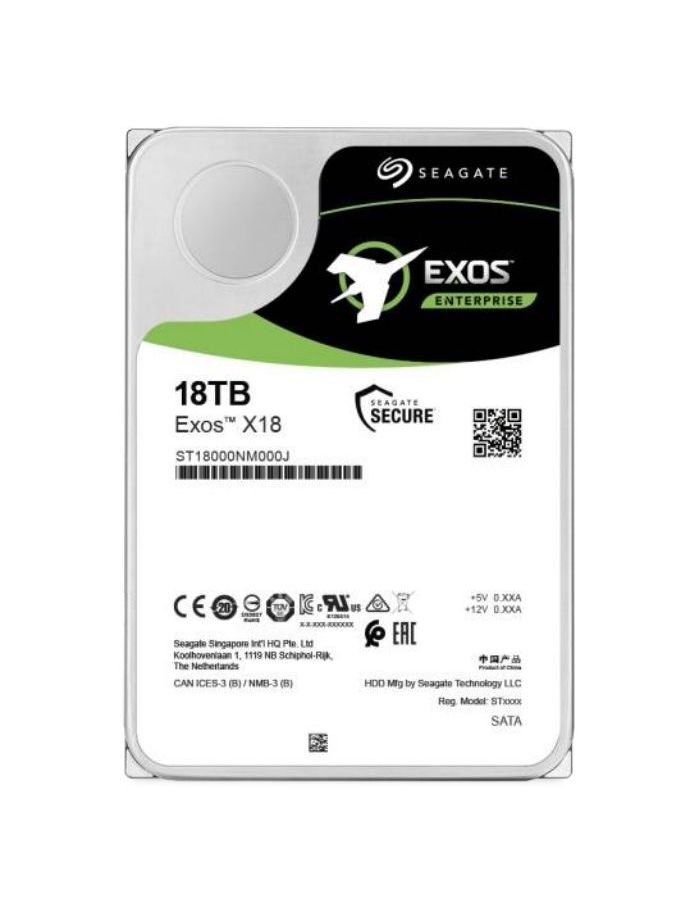 Жесткий диск HDD Seagate SAS 18Tb (ST18000NM004J) жесткий диск seagate 3 5 exos x18 sas 14tb 7200rpm 12gb s 256mb st14000nm004j