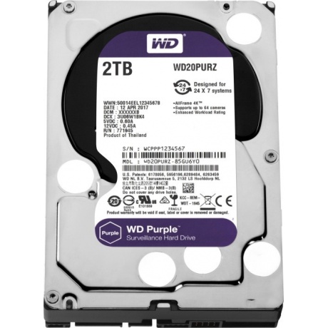 Жесткий диск HDD Western Digital 2TB (WD22PURZ) - фото 2