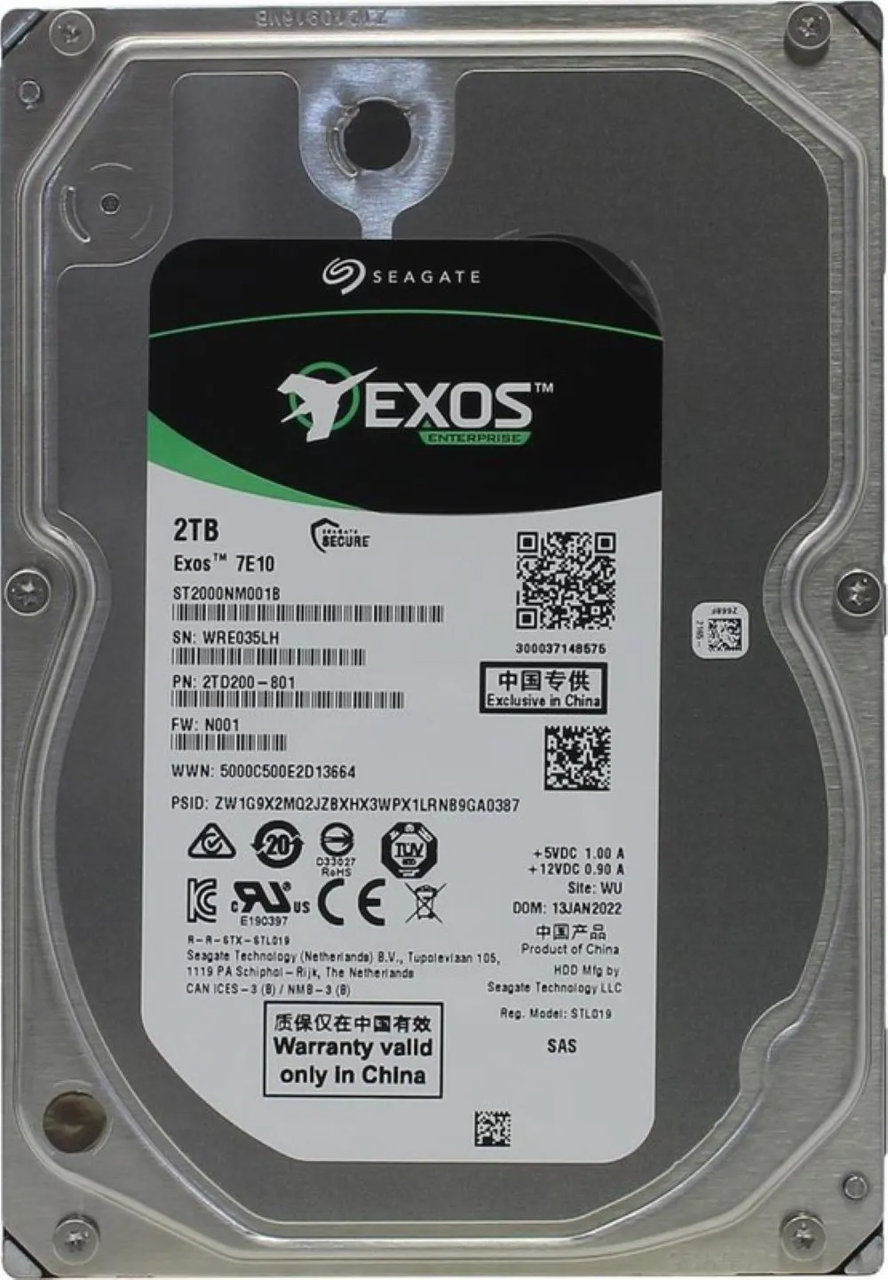 Жесткий диск HDD Seagate Exos 7E10 SAS 2TB (ST2000NM001B) - фото 3