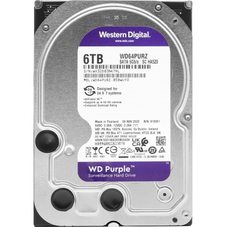 

Жесткий диск Western Digital SATA 6Tb Purple (WD64PURZ)