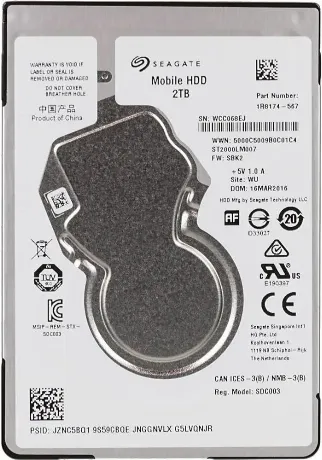 Жесткий диск HDD Seagate BarraCuda 2TB (ST2000LM007)