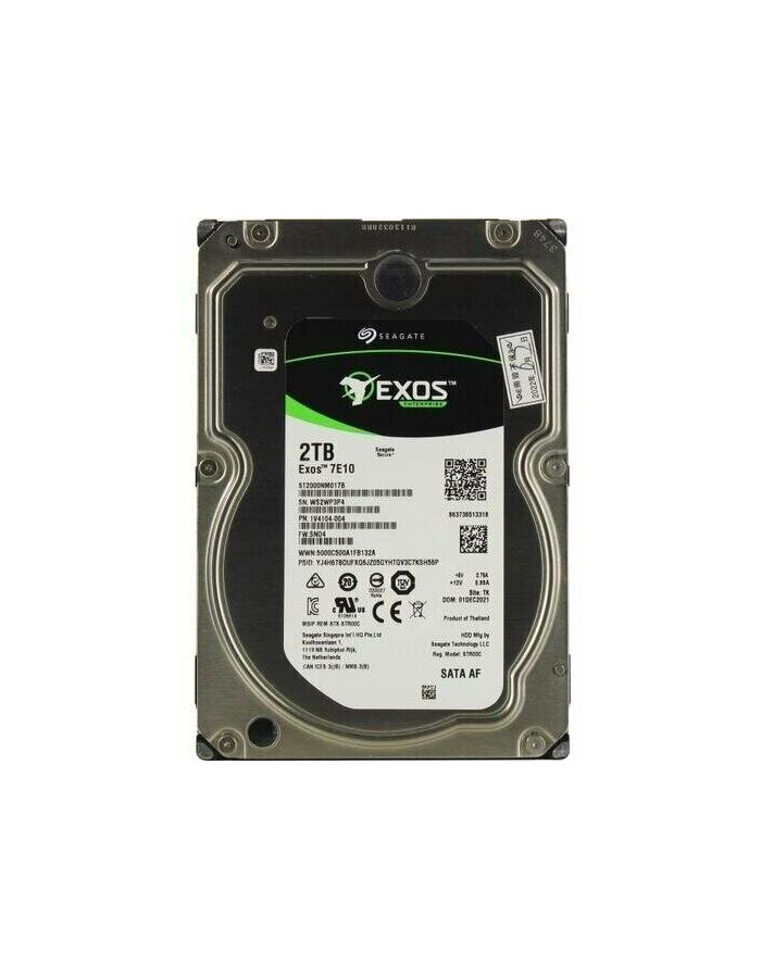 Жесткий диск HDD Seagate Exos 7E10 2TB (ST2000NM017B) внутренний жесткий диск seagate exos 7e10 st2000nm000b 2 тб