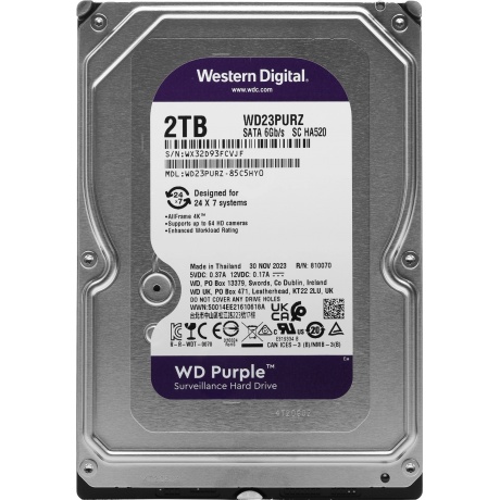 Жесткий диск WD 2 TB WD23PURZ Purple 3.5&quot; - фото 2