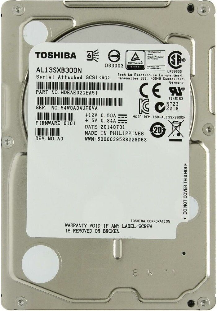 Жесткий диск HDD Toshiba SAS 300Gb 2.5 (AL13SXB300N) жесткий диск toshiba al13sxb300n