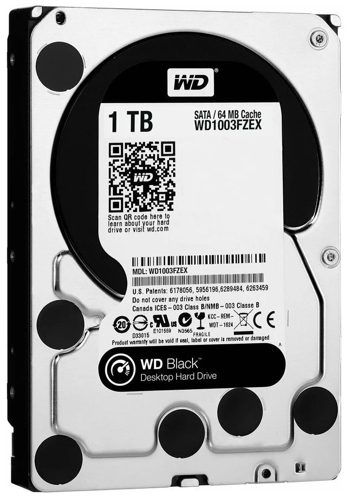 Жесткий диск WD Black 1Tb (WD1003FZEX) жесткий диск wd sata iii 1tb wd1003fzex black 7200rpm 64mb 3 5