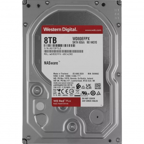 Жесткий диск WD SATA-III 8TB WD80EFPX NAS Red Plus (5640rpm) 256Mb 3.5" - фото 2