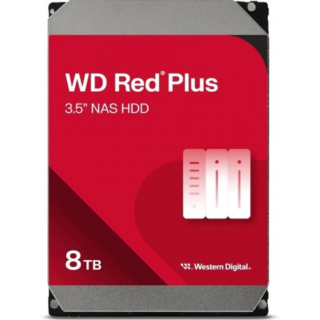 Жесткий диск WD SATA-III 8TB WD80EFPX NAS Red Plus (5640rpm) 256Mb 3.5&quot; - фото 1