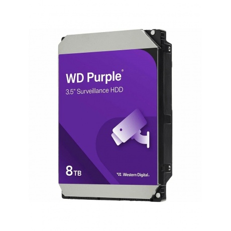 Жесткий диск WD SATA-III 8TB WD85PURZ Surveillance Purple (5640rpm) 256Mb 3.5&quot; - фото 2