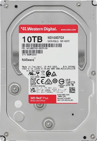 Жесткий диск WD SATA-III 10TB WD100EFGX NAS Red Plus