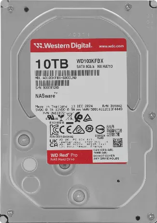 Жесткий диск WD SATA-III 10TB WD103KFBX NAS Red Pro