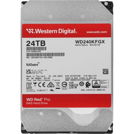 

Жесткий диск WD SATA-III 24TB WD240KFGX NAS Red Pro