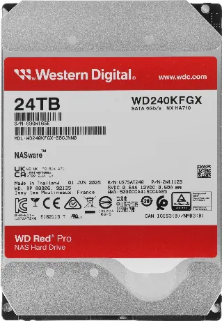 Жесткий диск WD SATA-III 24TB WD240KFGX NAS Red Pro