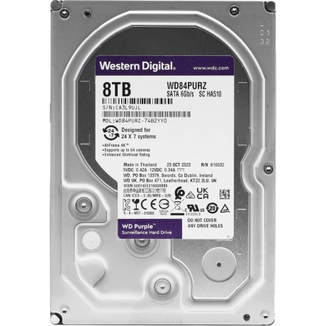 Жесткий диск Western Digital Surveillance 8 TB WD84PURZ RECERTIFIED - фото 1