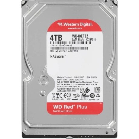 Жесткий диск HDD WD SATA3 4Tb NAS Red Plus 5400 128Mb 1 year war...