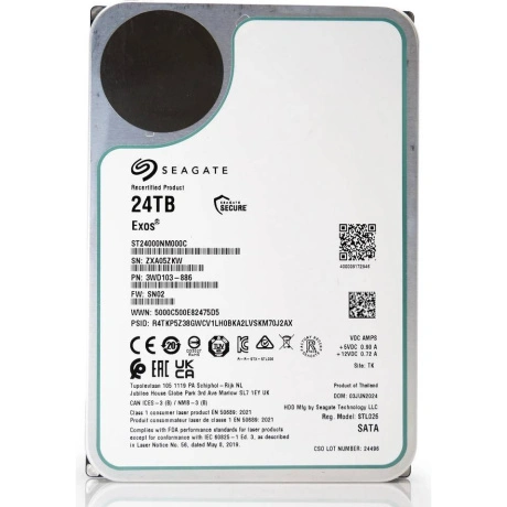 Жесткий диск HDD Seagate SATA3 24Tb Exos X24 7200 512Mb OFFICIAL...