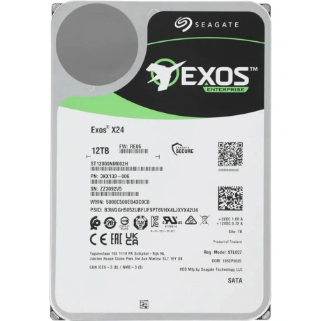 Жесткий диск Seagate Exos X24 HDD 3.5" SATA 12Tb, 7200 rpm, 512M...