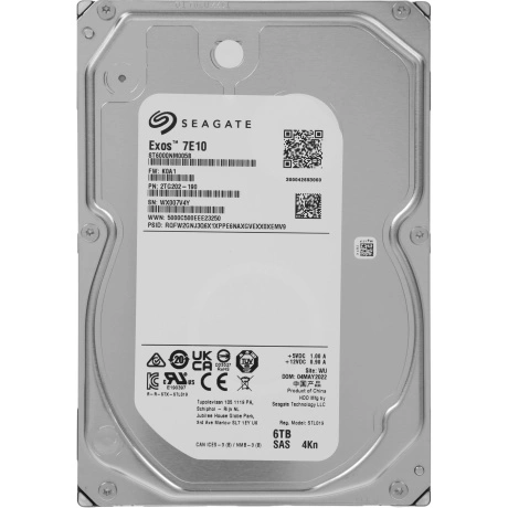 Жесткий диск Seagate HDD SAS 6Tb Exos 7E10 7200 12Gb/s 256Mb 1 y...