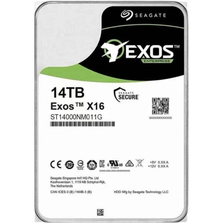 Жесткий диск Seagate SAS 14Tb Exos X16 (7200rpm) 4Kn 256Mb 3.5" ...