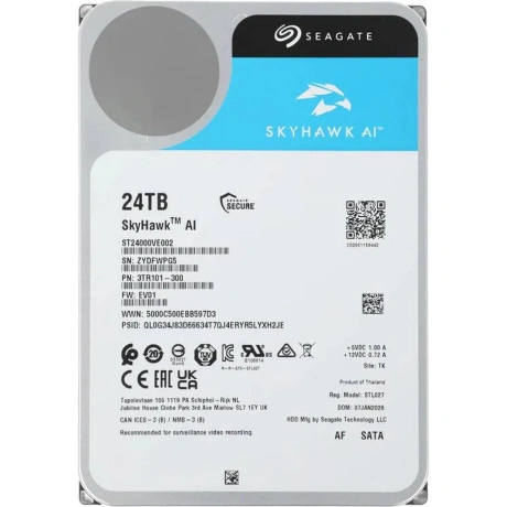 Жесткий диск Seagate SATA-III 24TB ST24000VE002 SkyHawkAI 512E (...