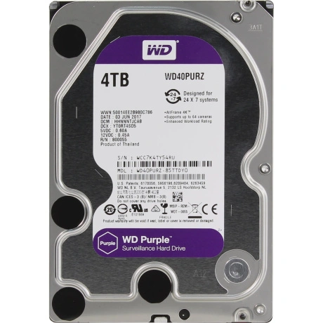 Жесткий диск Western Digital HDD SATA-III  4000Gb Purple WD40PUR...