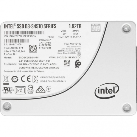 Накопитель SSD Intel D3-S4510 1.9TB (SSDSC2KB019T801) - фото 1