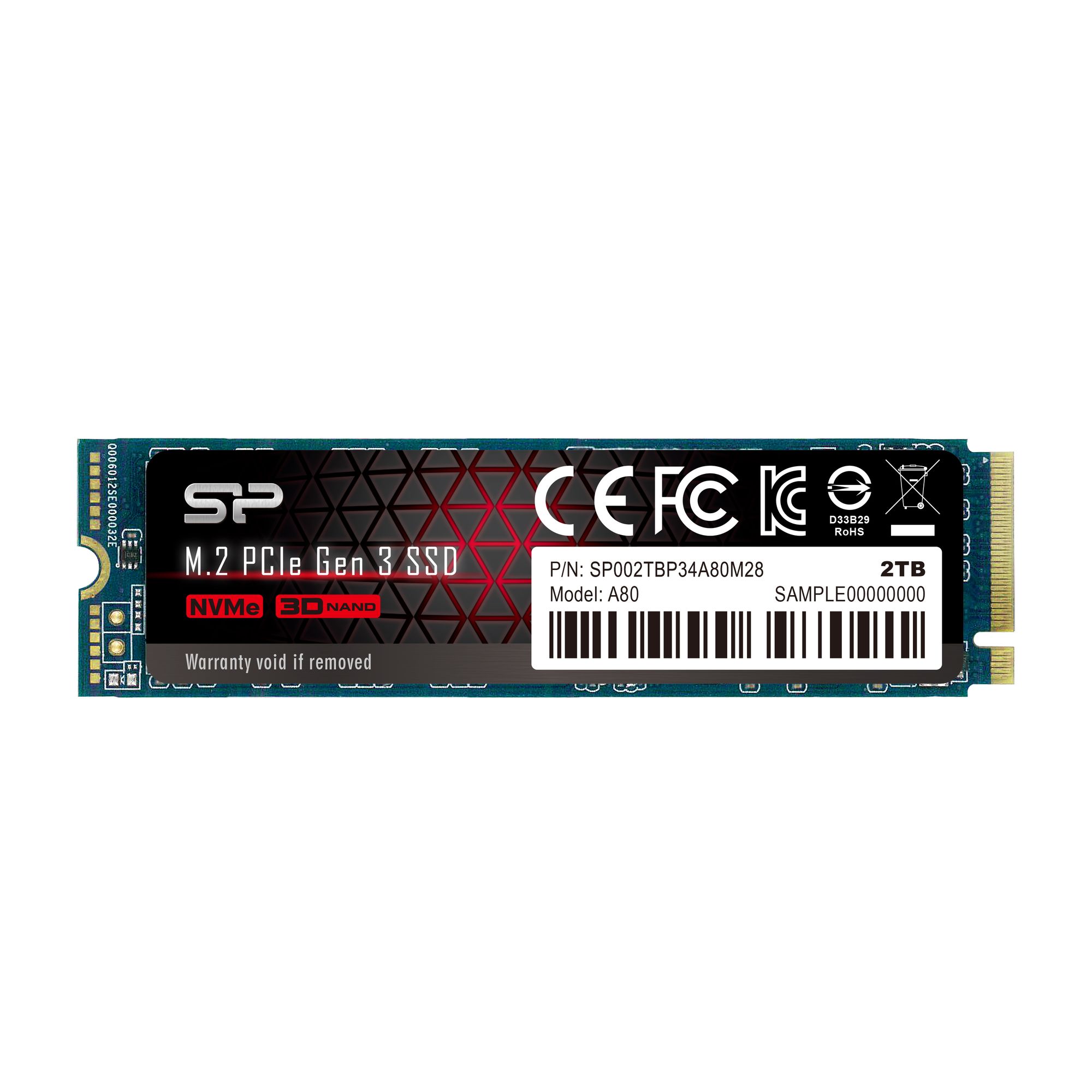 Накопитель SSD Silicon Power P34A80 2Tb (SP002TBP34A80M28) накопитель ssd silicon power 4 0tb xs70 sp04kgbp44xs7005