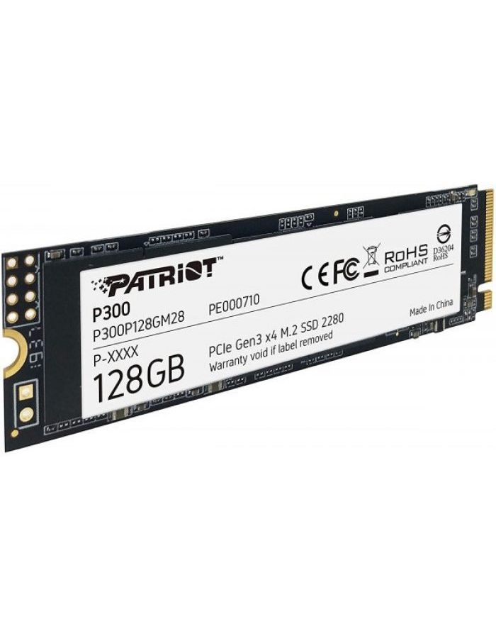Накопитель SSD Patriot P300 128Gb (P300P128GM28) жесткий диск ssd m 2 128gb patriot p300 m2 2280 pcie r1600 w600mb s p300p128gm28 40 tbw