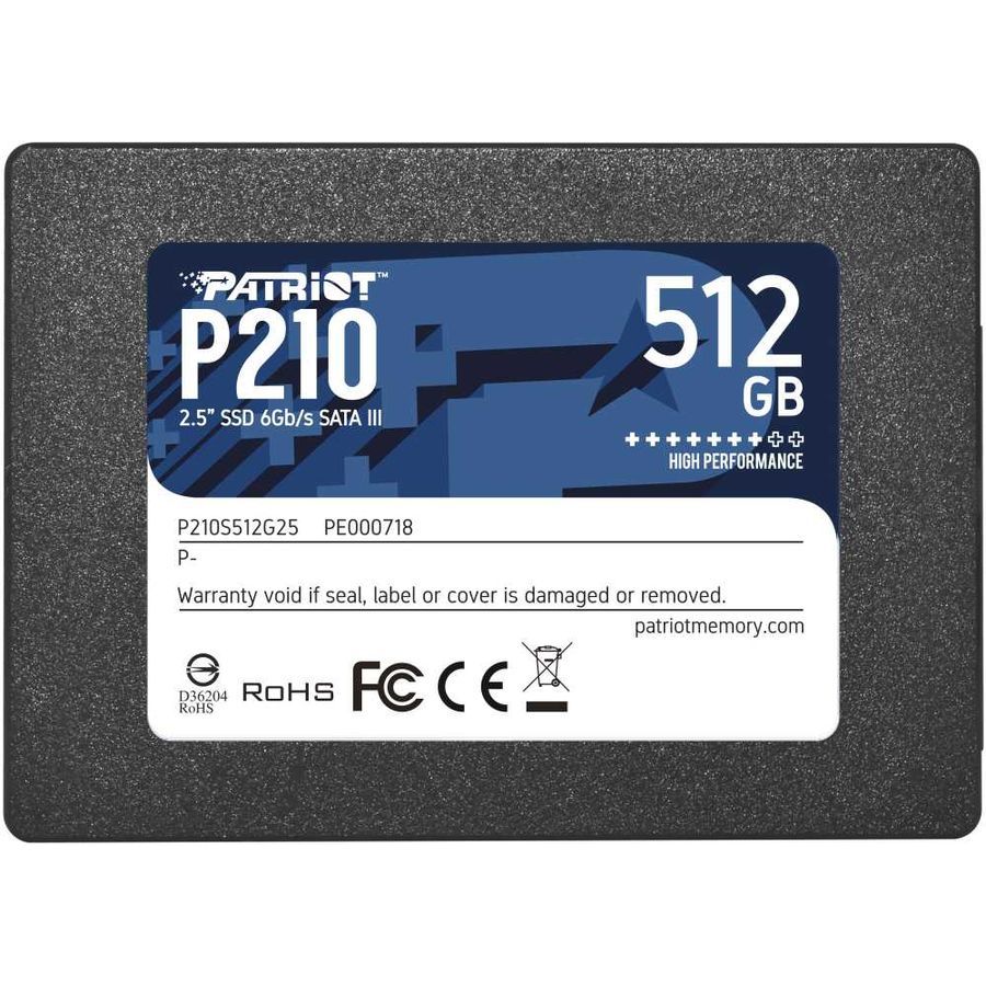 Накопитель SSD Patriot P210 512Gb P210 (P210S512G25) накопитель ssd patriot p210 512gb p210 p210s512g25
