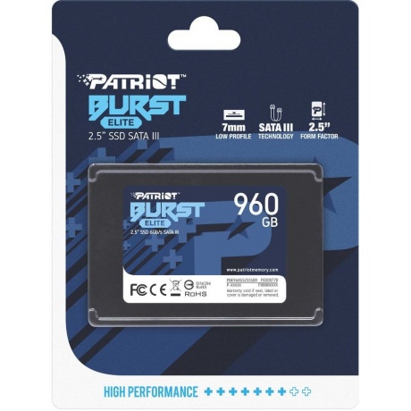 Накопитель SSD Patriot Burst Elite 960Gb (PBE960GS25SSDR) - фото 6