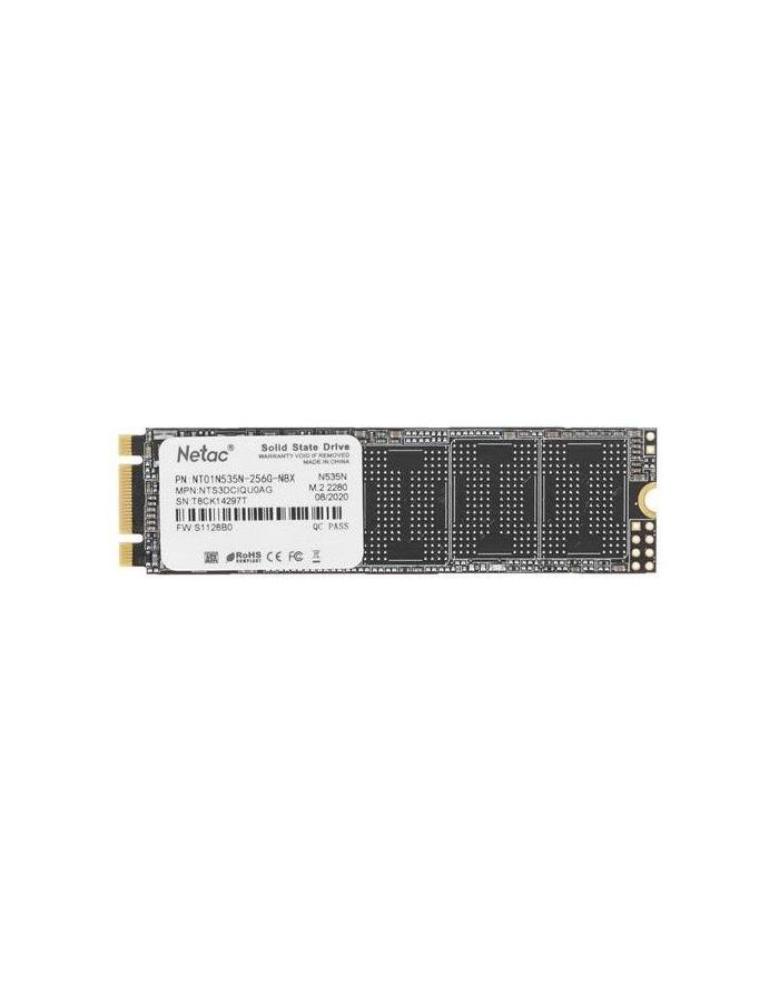 Накопитель SSD Netac N535N 256Gb (NT01N535N-256G-N8X) накопитель ssd m 2 2280 netac nt01n535n 512g n8x n535n series 512gb sata 6gb s 3d tlc nand 540 490mb s mtbf 1 5m retail