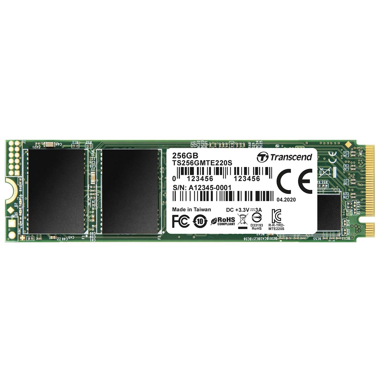 цена Накопитель SSD Transcend 256GB (TS256GMTE220S)