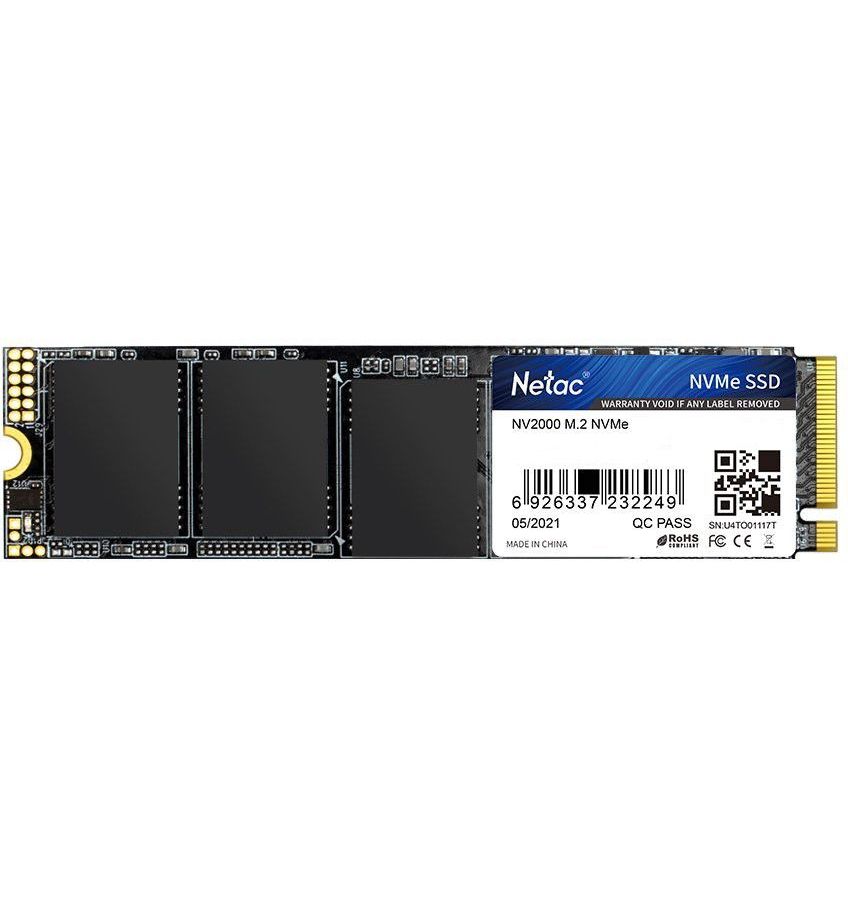 Накопитель SSD Netac M.2 2280 NV2000 NVMe PCIe 256GB (NT01NV2000-256-E4X) накопитель ssd netac m 2 2280 nv2000 nvme pcie 512gb nt01nv2000 512 e4x