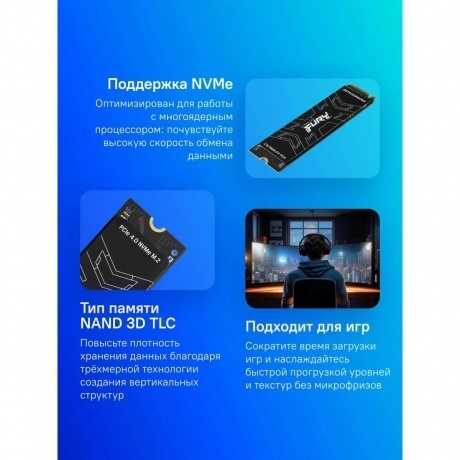 Накопитель SSD Kingston Fury Renegade 1000Gb (SFYRS/1000G) - фото 3