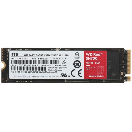 

Накопитель SSD Western Digital 4TB Red (WDS400T1R0C)