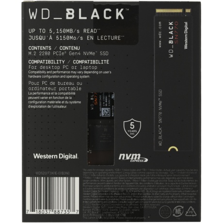 Накопитель SSD WD 2TB Black (WDS200T3X0E) - фото 9