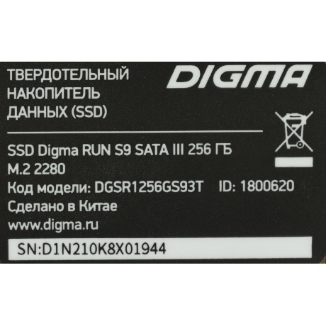 Накопитель SSD Digma 256Gb (DGSR1256GS93T) - фото 2