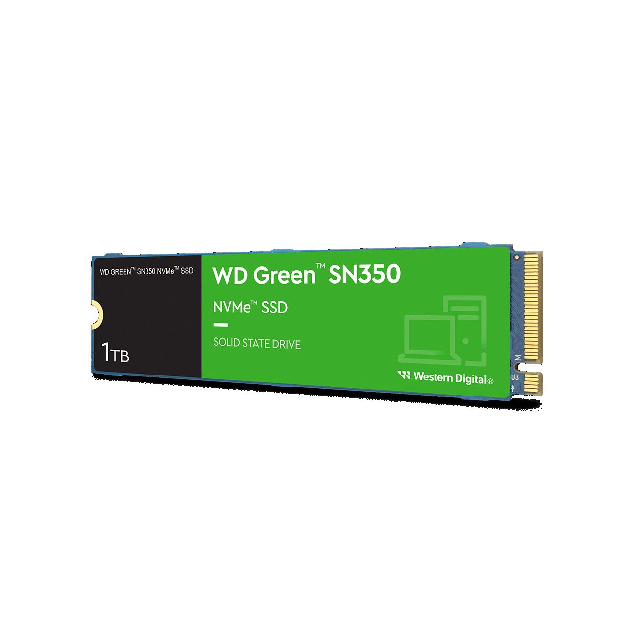 Накопитель SSD Western Digital SN350 NVMe 1Tb Green WDS100T3G0C ssd накопитель western digital green sn350 240гб m 2 2280 wds240g2g0c
