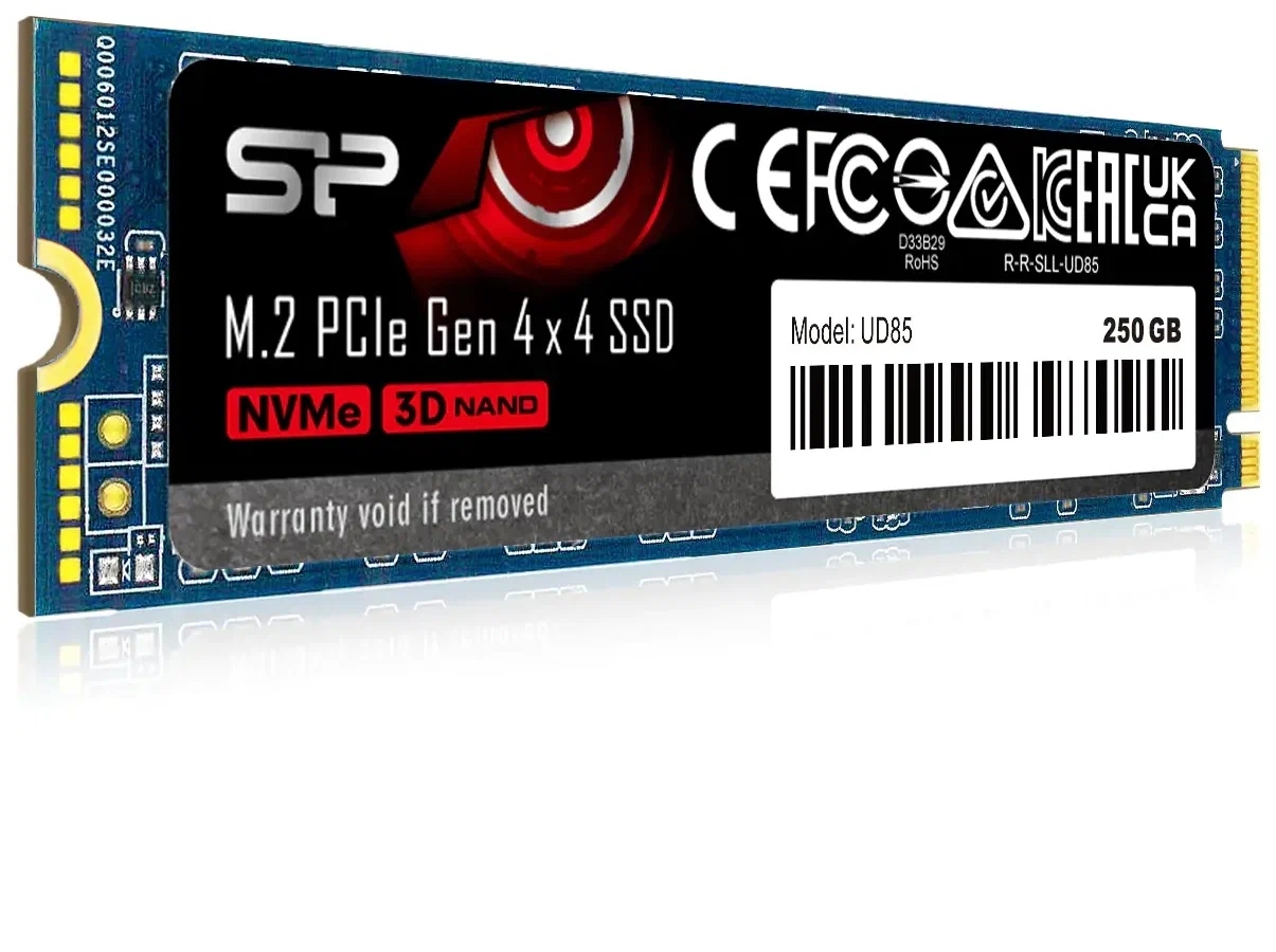 Накопитель SSD M.2 Silicon Power 250GB UD85 (SP250GBP44UD8505) накопитель ssd m 2 silicon power 250gb ud85 sp250gbp44ud8505