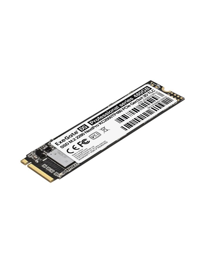 Накопитель SSD M.2 2280 480GB Exegate NextPro KC2000TP480 (PCIe Gen3x4, 22x80mm, 3D TLC) (EX282319RUS)