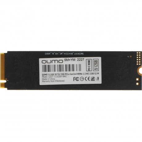 Накопитель SSD M.2 2280 QUMO Novation 512GB PCIe Gen3x4 NVMe 1.3...