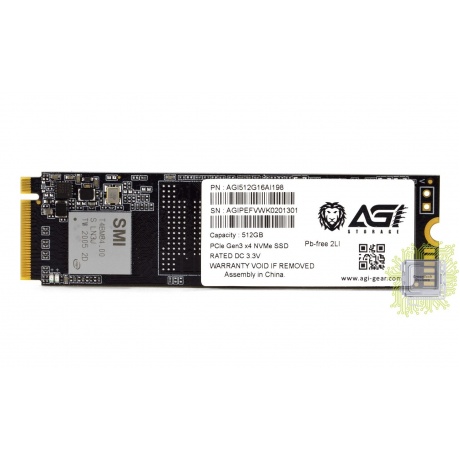 Накопитель SSD AGI M.2 (2280) AI198 512GB PCI-E Gen3x4 NVMe 3D TLC (AGI512G16AI198) - фото 5
